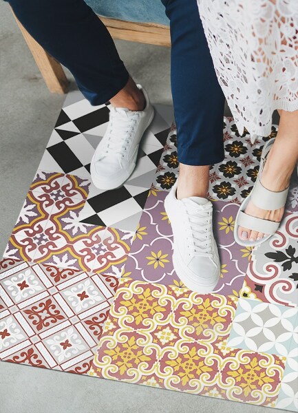 Indoor vinyl PVC carpet Tiled mix