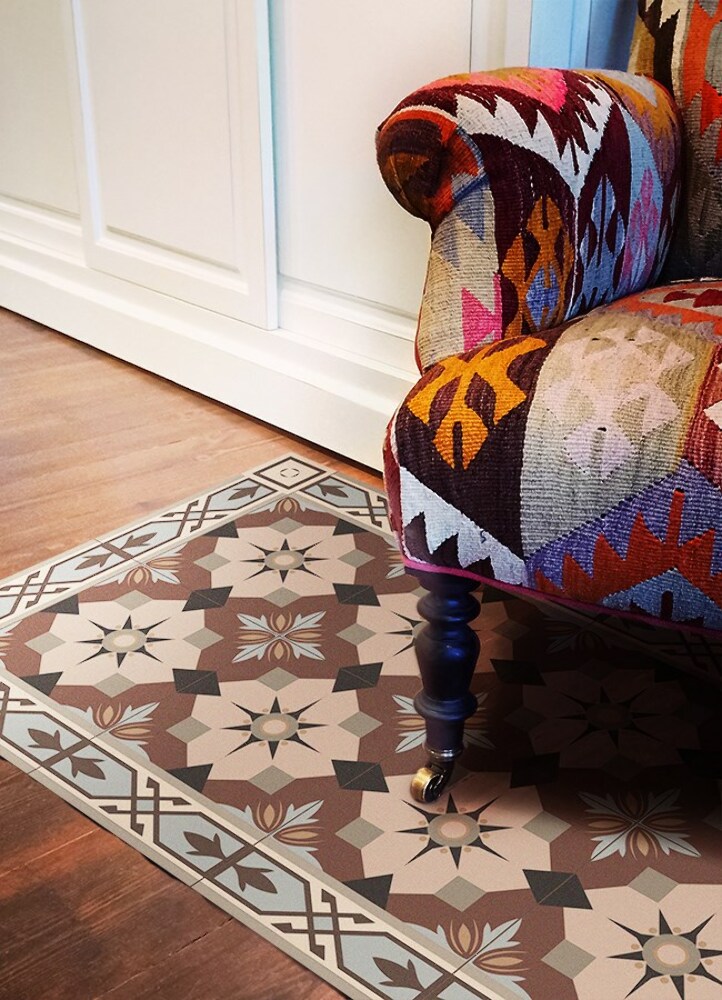 Vinyl floor rug Geometric braid - Decormat.co.uk