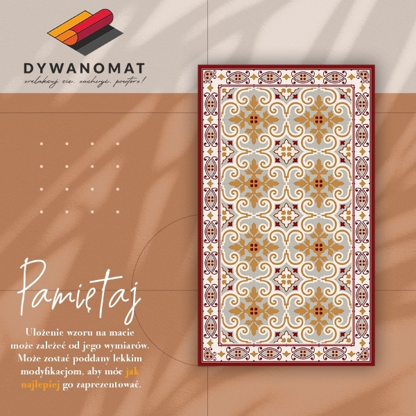 Vinyl floor rug Oriental style