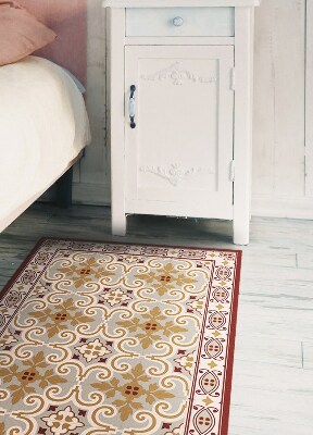 Vinyl floor rug Oriental style