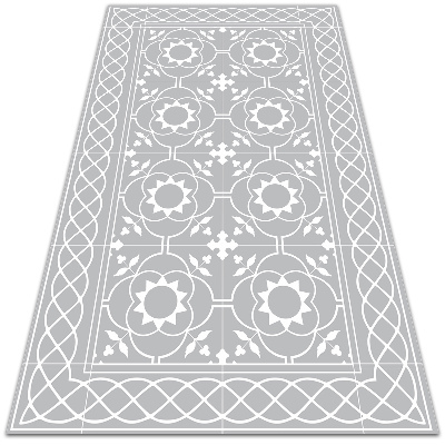 Universal vinyl rug symmetrical pattern