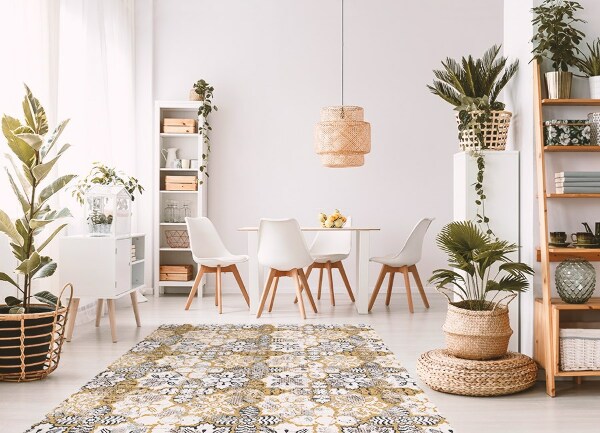 Vinyl floor rug Floral abstraction