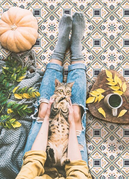 Vinyl floor rug Geometric pattern