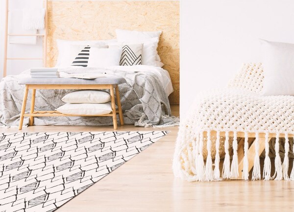 Vinyl floor rug Mountain peaks pattern