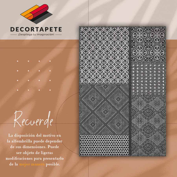 Interior vinyl floor mat Mix of different patterns