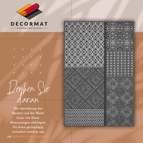 Interior vinyl floor mat Mix of different patterns