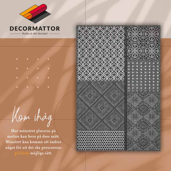 Interior vinyl floor mat Mix of different patterns