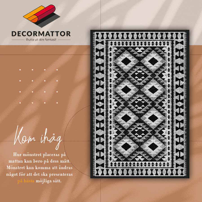 Vinyl rug Black rhombuses