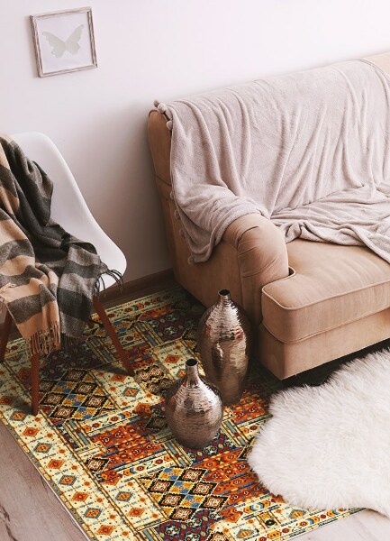 Indoor vinyl PVC carpet Geometric patchwork