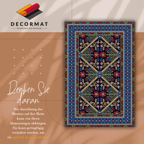 Universal vinyl rug Geometric retro flowers