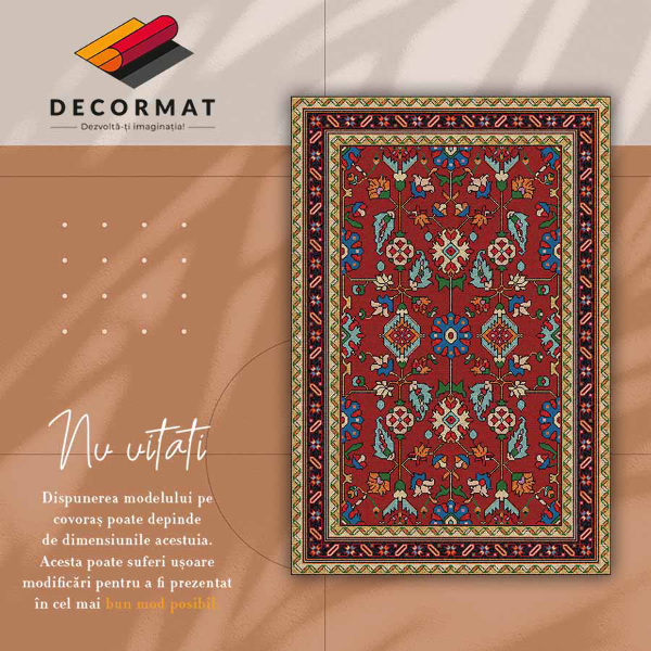 Indoor vinyl PVC carpet Folk mosaic