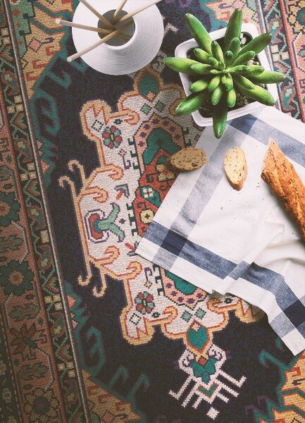 Vinyl floor rug Folk textures