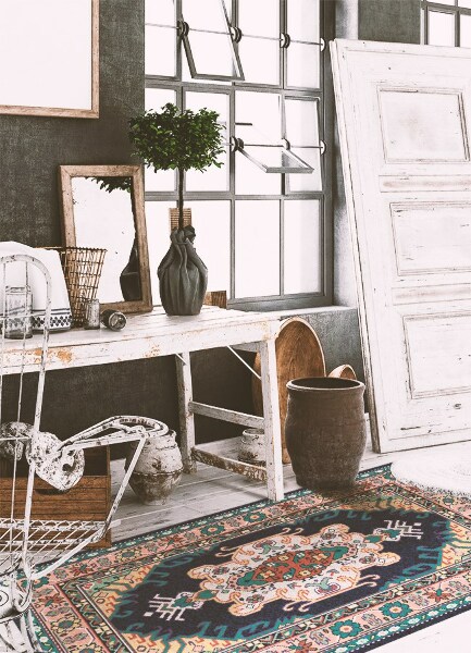Vinyl floor rug Folk textures