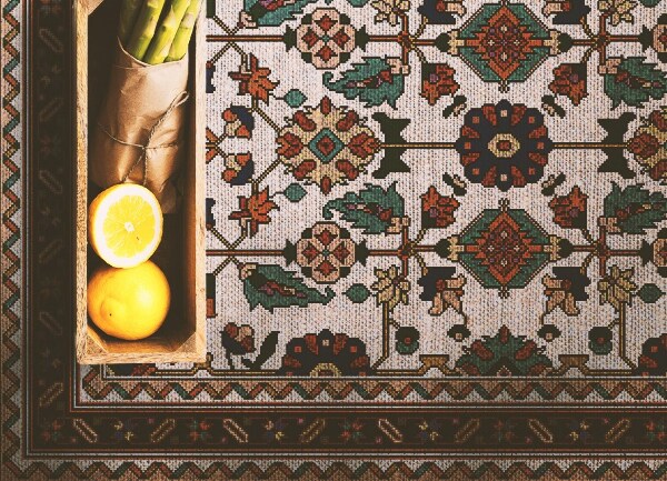 Universal vinyl rug Floral mosaic