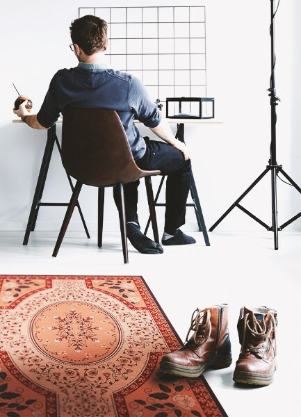 Fashionable vinyl rug Flower wreath pattern