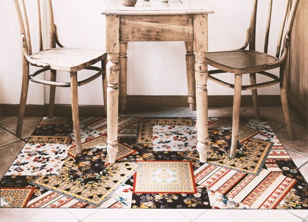 Universal vinyl rug Chaotic patchwork