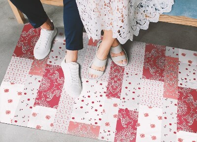 Vinyl floor rug Floral mosaic