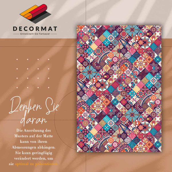 Fashionable vinyl rug Colorful mosaic