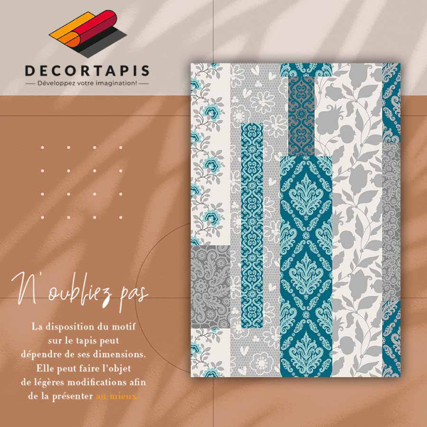 Fashionable vinyl rug Mosaic flowers