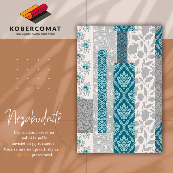 Fashionable vinyl rug Mosaic flowers