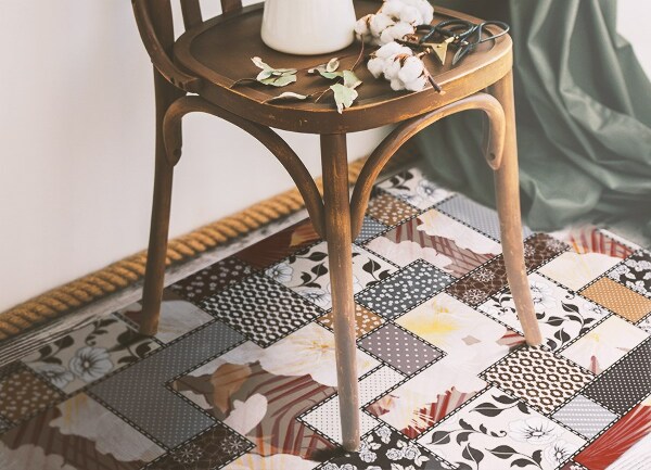 Universal vinyl carpet Floral collage