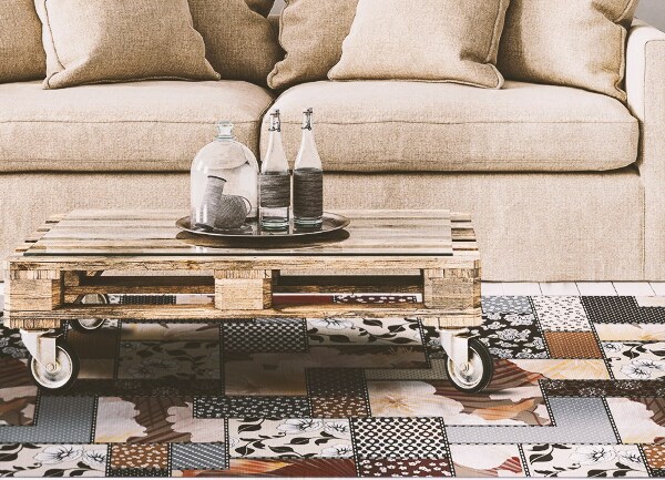 Universal vinyl carpet Floral collage