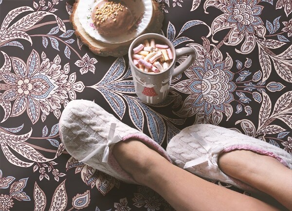 Indoor vinyl PVC carpet Paisley print