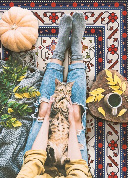 Interior vinyl floor mat Persian patterns