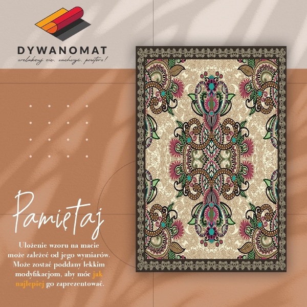 Vinyl indoor rug Classic eastern pattern