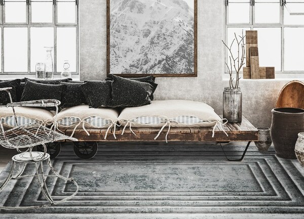 Vinyl floor rug Concrete frames