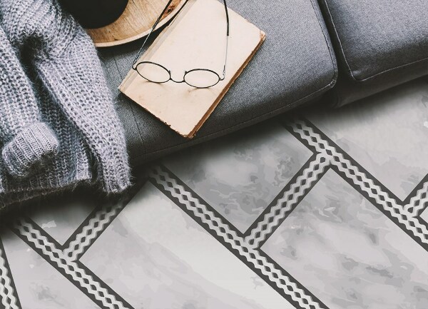 Universal vinyl rug Decorative marble tiles