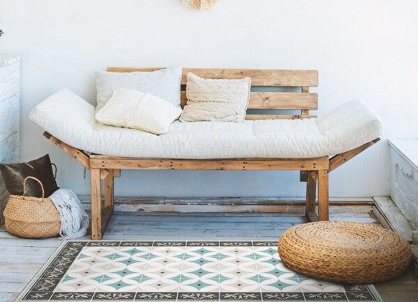 Interior PVC rug Scandinavian wheels