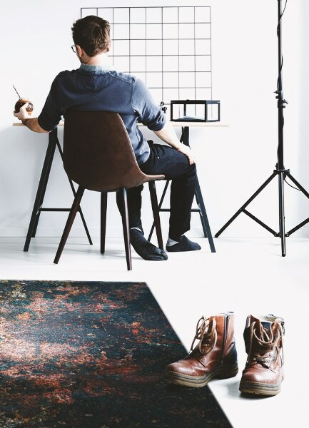 Fashionable vinyl rug Rusty sheet metal