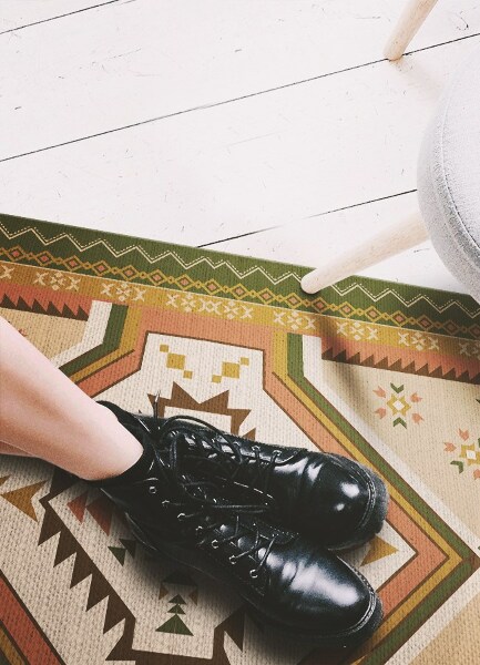 Vinyl floor rug Spanish geometry