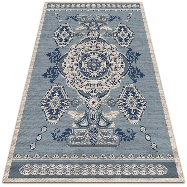 Fashionable vinyl rug Hindu geometry