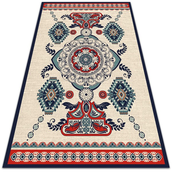 Fashionable vinyl rug Hindu geometry