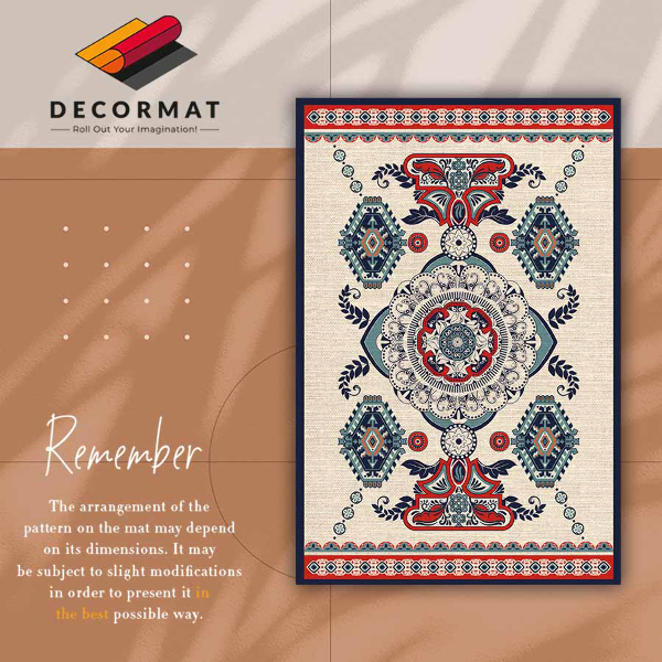 Fashionable vinyl rug Hindu geometry