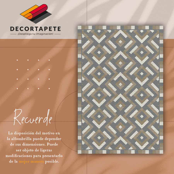 Indoor vinyl PVC carpet Aztec geometry