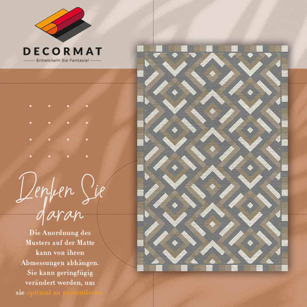Indoor vinyl PVC carpet Aztec geometry