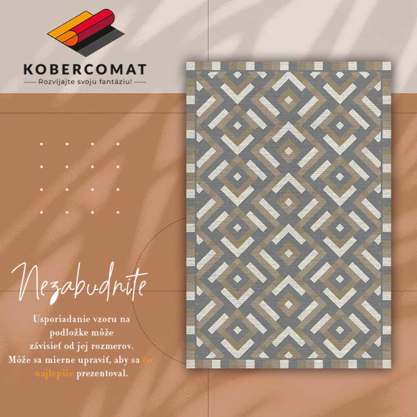 Indoor vinyl PVC carpet Aztec geometry
