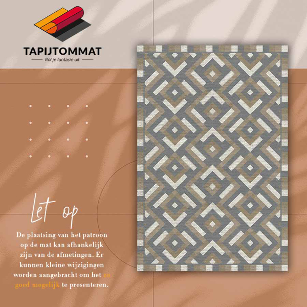 Indoor vinyl PVC carpet Aztec geometry