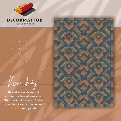 Indoor vinyl PVC carpet Aztec geometry