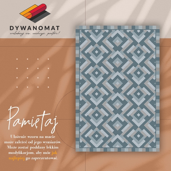 Indoor vinyl PVC carpet Aztec geometry