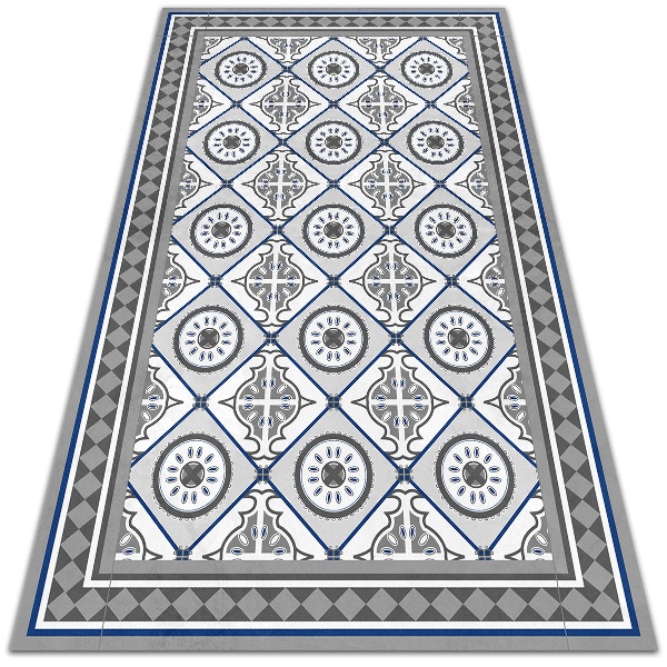 Fashionable vinyl rug Geometric rhombuses