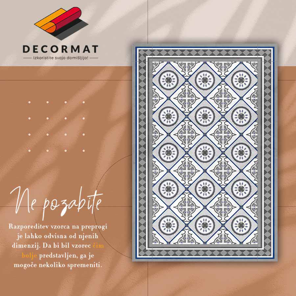 Fashionable vinyl rug Geometric rhombuses