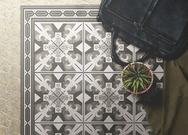 Fashionable vinyl rug Geometric rhombuses