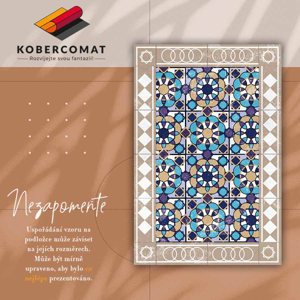 Universal vinyl rug Squares in diamonds