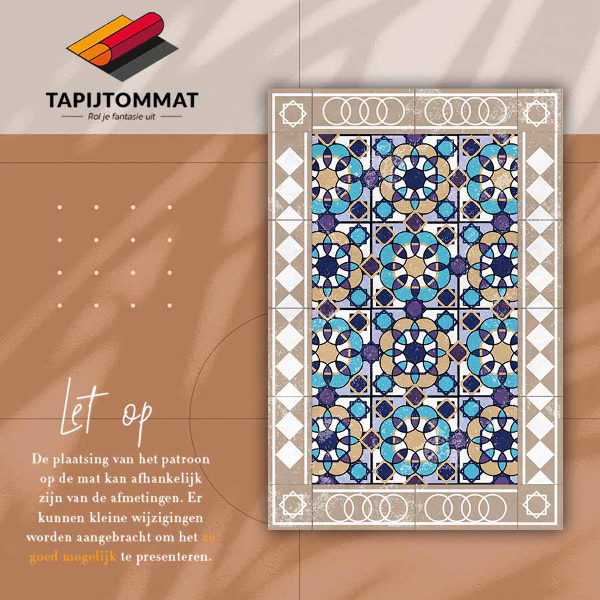 Universal vinyl rug Squares in diamonds