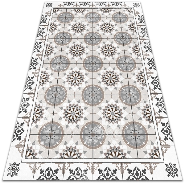 Vinyl floor mat Floral circles