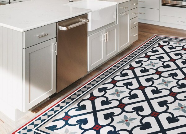 Indoor vinyl PVC carpet Floral diamonds